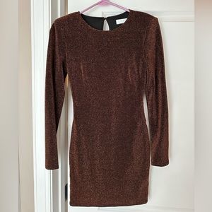 Astr the Label - Monique Glitter Side Cutout Mini Dress